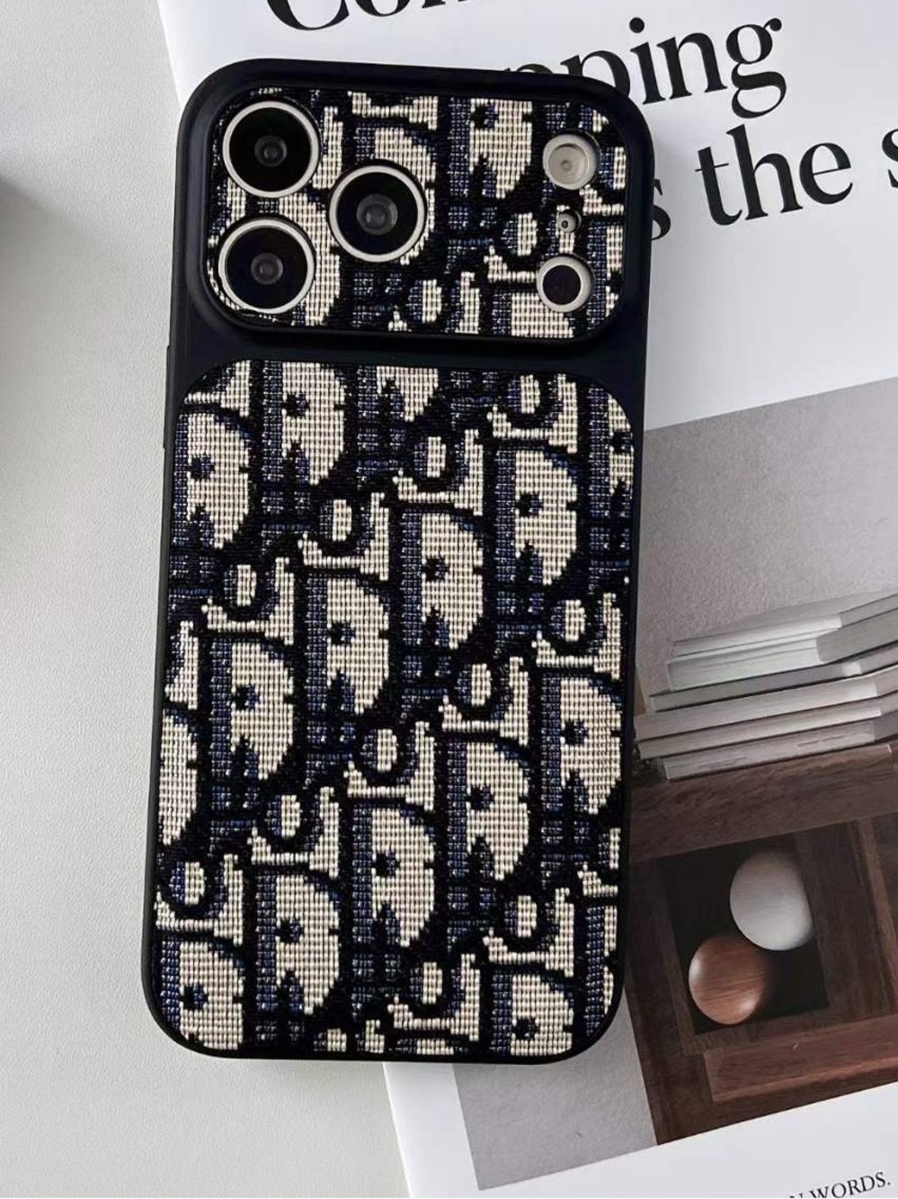 Black & Cream Patterned Phone Case